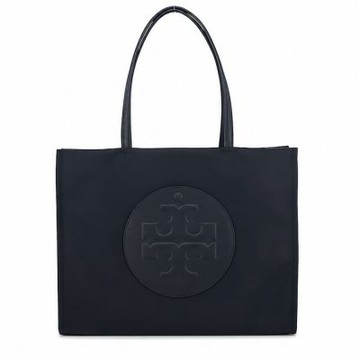 TORY BURCH ELLA 經典立體LOGO尼龍托特包(小/黑)