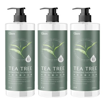 GREEN 綠的 水感抗菌 沐浴露 茶樹  1L  3瓶