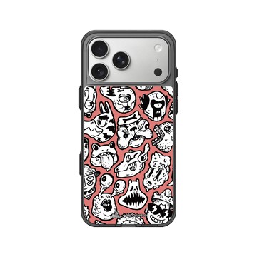 iPhone 17 Pro Max Clear (相機按鈕) 酷墨灰 - Ted Leonid Melendres - Puzzle Heads Red 紅謎