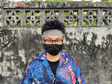 男生頭帶 / 一片式髮帶 / 灰英文學刊