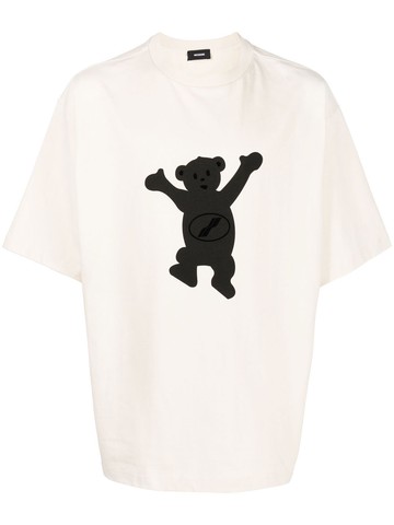 We11done - Teddy bear-print T-shirt - unisex - Cotton - XS - Neutrals