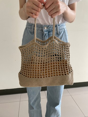 方形網格包/手作/編織包/