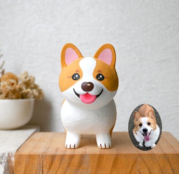 客製化狗狗寵物公仔 來圖訂製 狗 手工雕刻療癒小木雕 公仔 擺飾