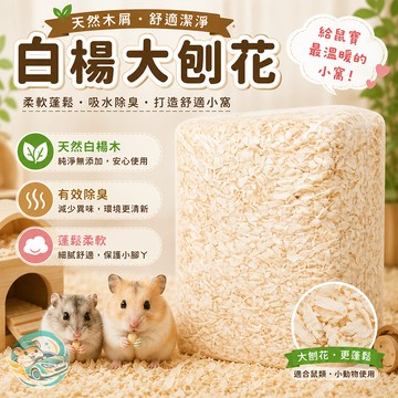 【QingFei】白楊大刨花 2.4kg｜天然木屑墊料 倉鼠墊材 天竺鼠 兔子 小動物木屑 吸臭除臭 寵物鋪床