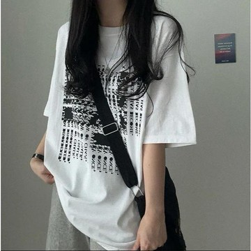 已售9642件💖Vuja de 純棉 t恤 短袖上衣女 圖案印花 T恤 韓國上衣 oversize T恤 寬鬆上衣 i