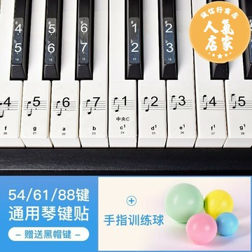 鍵琴貼 音符鍵位貼 納米鋼琴鍵盤貼紙88鍵61鍵54鍵兒童成人電子琴五線譜簡譜按鍵貼