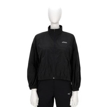 Mizuno Sports Style 女款 黑色 寬鬆 潑水 口袋拉鍊 單層 平織 外套 D2TCC75309