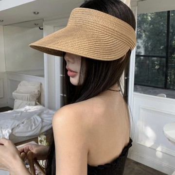 特價💡可折疊防曬帽草帽女夏季遮陽空頂帽 防紫外綫編織草帽海邊太陽帽騎車防曬帽 抗uv防曬帽子 太陽帽 百搭帽遮陽帽大帽簷