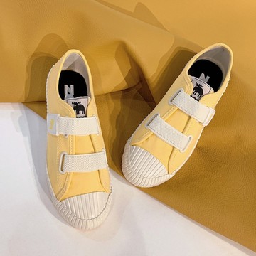 moz瑞典 駝鹿魔鬼氈帆布餅乾童鞋(檸檬黃)