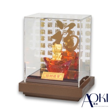 【AOKI青木】純金9999黃金擺件 招財貓 金重0.13錢 (開運招財 生日 開業 送禮)
