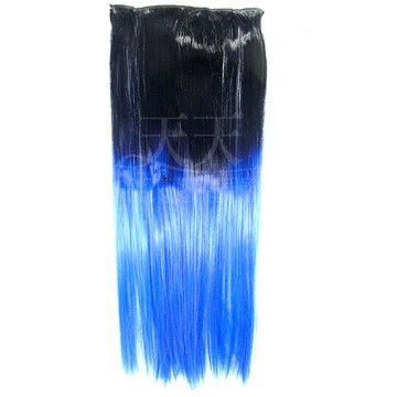 派迪 漸層雙色染 4扣髮片簾 (黑+寶藍) [88975] *新娘秘書/造型假髮* ::WOMAN HOUSE::