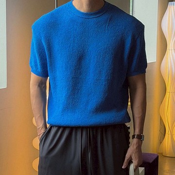 正韓夏日涼感羅紋半寬圓領短袖針織衫 8色 YUPPIE 預購商品 0608