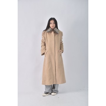 (M) theme executive質感絨毛杏色外套二手衣