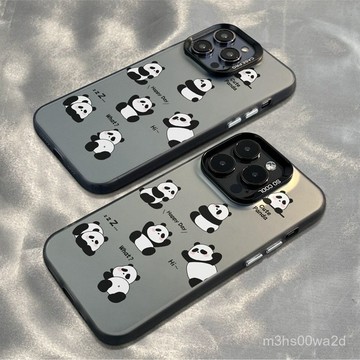卡通黑白熊貓 防摔 適用蘋果iPhonexs 78p i11 i12 13 14 15 16promax手機殼