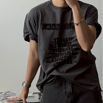 正韓KNOCK 刷舊字母印花短袖上衣 4色 YUPPIE 預購商品 0407