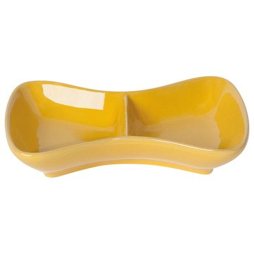 danica STUDIO Heirloom 雙格石陶醬料碟  芥黃色  1個