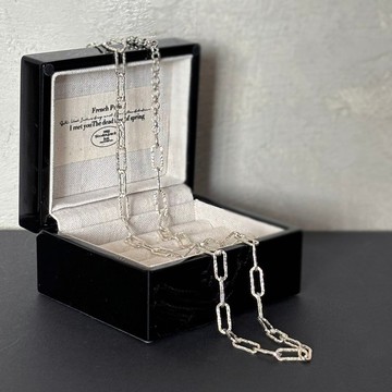 好質感~純銀鎖鏈拼接項鍊-中長鍊