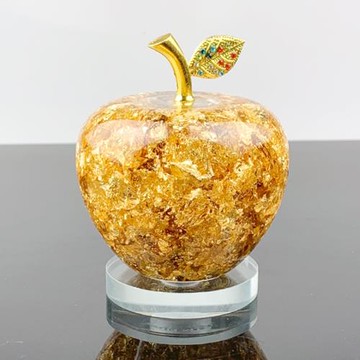 熱銷小號金箔水晶蘋果擺件創意圣誕節禮品暢銷東南亞禮品擺件