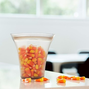 【ZipTop】美國白金矽膠袋 16oz/473ml杯型袋(M)-岩石灰