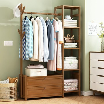 限時下殺 免運/可開票 衣架落地立式衣帽架多功能家用簡約掛衣置物現代臥室網紅衣服架子