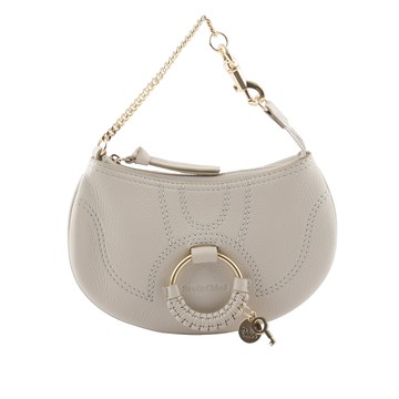 SEE BY CHLOE HANA 山羊皮勾釦手提包(米色) CHS23APB2330524H