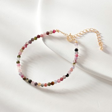 [水晶]MARIGOLD微光霓彩碧璽串珠手鍊【KMD563】-碧璽