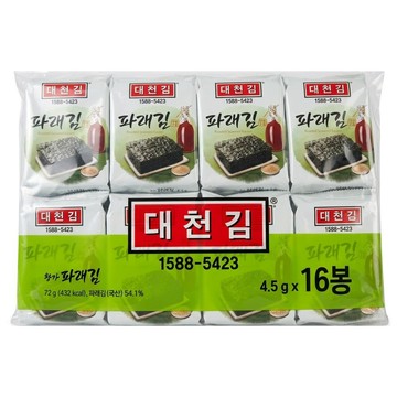 Daechungim 大川 海青菜海苔 16入  72g  1袋