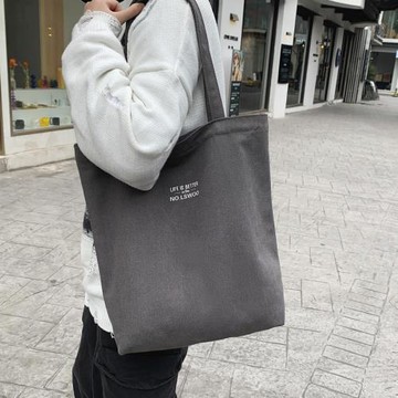 帆布包男學生單肩包女潮牌ins日系大容量補習包拎書帆布袋手提包