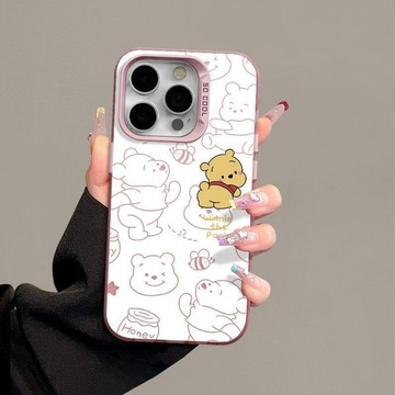 草莓熊  磨砂彩銀蘋果手機殼 iPhone 16 15 14 13 12 11 pro max 7/8plus X XR