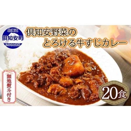 ふるさと納税 先行受付無地熨斗 北海道 倶知安 牛すじカレー 200g 20個  中辛 レトルト食品 加工品 時短 牛すじ 野.. 北海道倶知安町