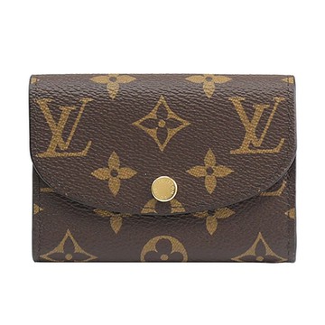 LV  M62361經典老花皮革新版釦式信用卡零錢包(芭蕾粉)