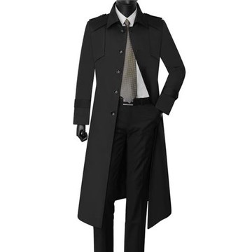 男士長款風衣2025春秋季新款商務修身外套青年時尚潮流休閑防風