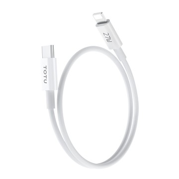 TOTU 拓途 耀系列 Type-C-Lightning PD充電線傳輸線/快充線  50cm  1條  白色