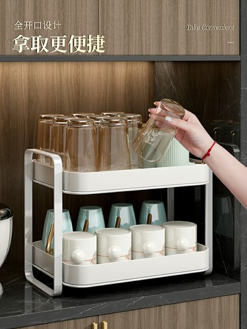 杯子收納置物架雙層茶杯架茶具收納架瀝水托盤家用桌面放水杯杯子