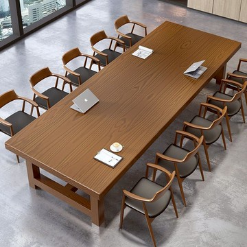 【臺灣公司 可打統編】免運 會議桌 實木長桌 實木會議桌簡約現代大板桌大型家用洽談桌客廳辦公桌原木長條桌椅 可開發票 全館八折 工廠現貨直銷 新品特價 y10013