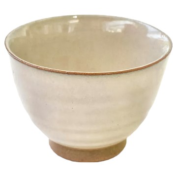 美濃燒 土物煎茶杯 日本製 灰白色 9cm寬 陶瓷  1個