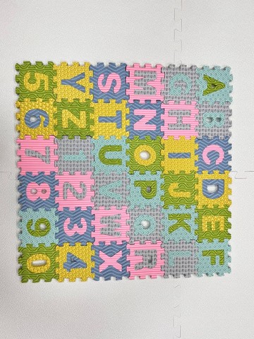 10*10*1cm英文+數字 小觸覺拼圖(36片/組) 免運