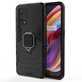 realme 7 5G / V5 5G (黑) 黑豹鎧甲磁吸指環立架-防摔保護殼