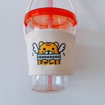 如虎添億 老虎 環保杯袋 飲料袋 咖啡袋