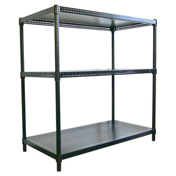 AMOS 沖孔三層置物架 層間距離可自由調整 單層靜態耐重150KG W91 x D46 x H90 cm  黑色  1個