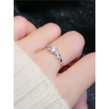 韓版個性小鉆六爪小眾高端奢華結婚求婚戒指莫桑石女款假仿真鉆戒