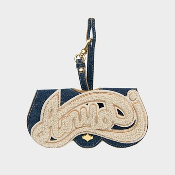 ANY DI 德國時尚真皮眼鏡包 - 復古藍標