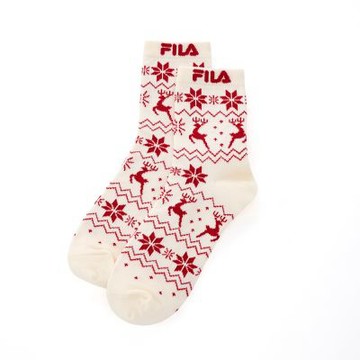 FILA 造型中筒襪-紅色 SCA-5303-RD