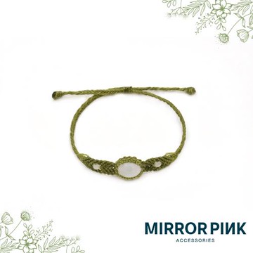 【MIRROR 皇宣緣】香草薄荷翡翠蠟線手鍊