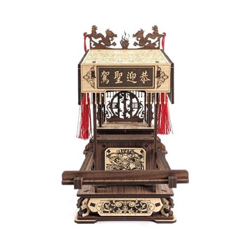 DIY材料包-廟宇系列-蓬轎 木頭模型 神轎 宮廟 木質立體拼圖 禮物