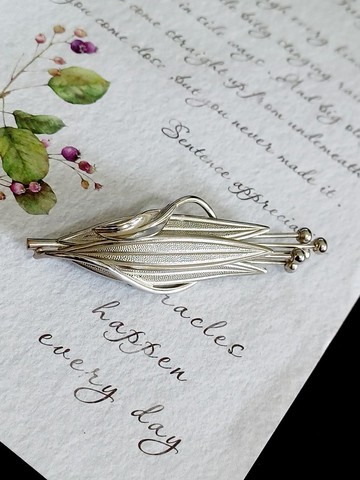 vintage jewelry 銀色現代藝術風格 別針 胸針