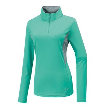 【【蘋果戶外】】山林 31P32-73 春綠 女 透氣排汗長袖上衣 半門襟 吸濕排汗衣 防曬 抗UV 彈性 春夏 Mountneer