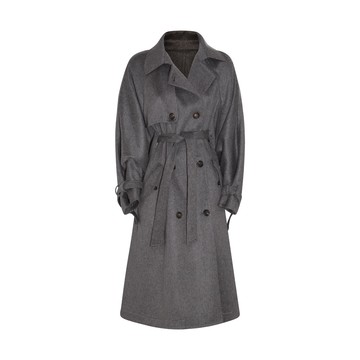 Brunello Cucinelli - Grey Cashmere Trench Coat