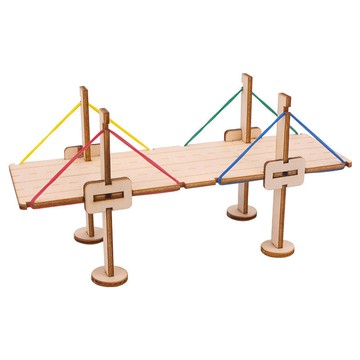 「探夢科學小實驗」STEAM科教 DIY手工製作 科技小製作小發明斜拉橋模型橋樑構造國小生手工力學科教玩具環保