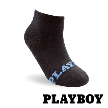 【襪款任選3雙$299 、6雙$511】PLAYBOY 兔頭造型厚底運動男襪-深灰(BF5122)